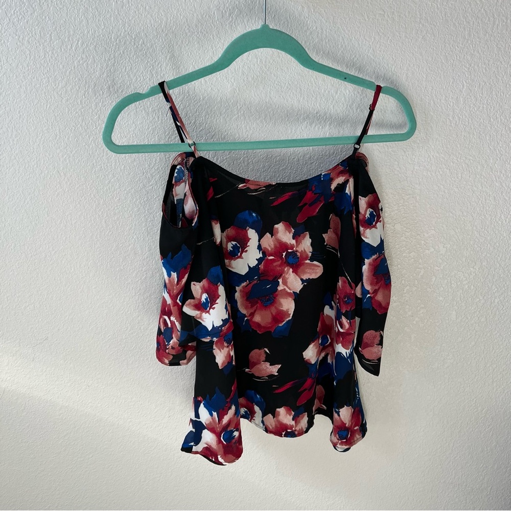 💗LEITH Cold Shoulder Floral Print Top - Picture 5 of 7